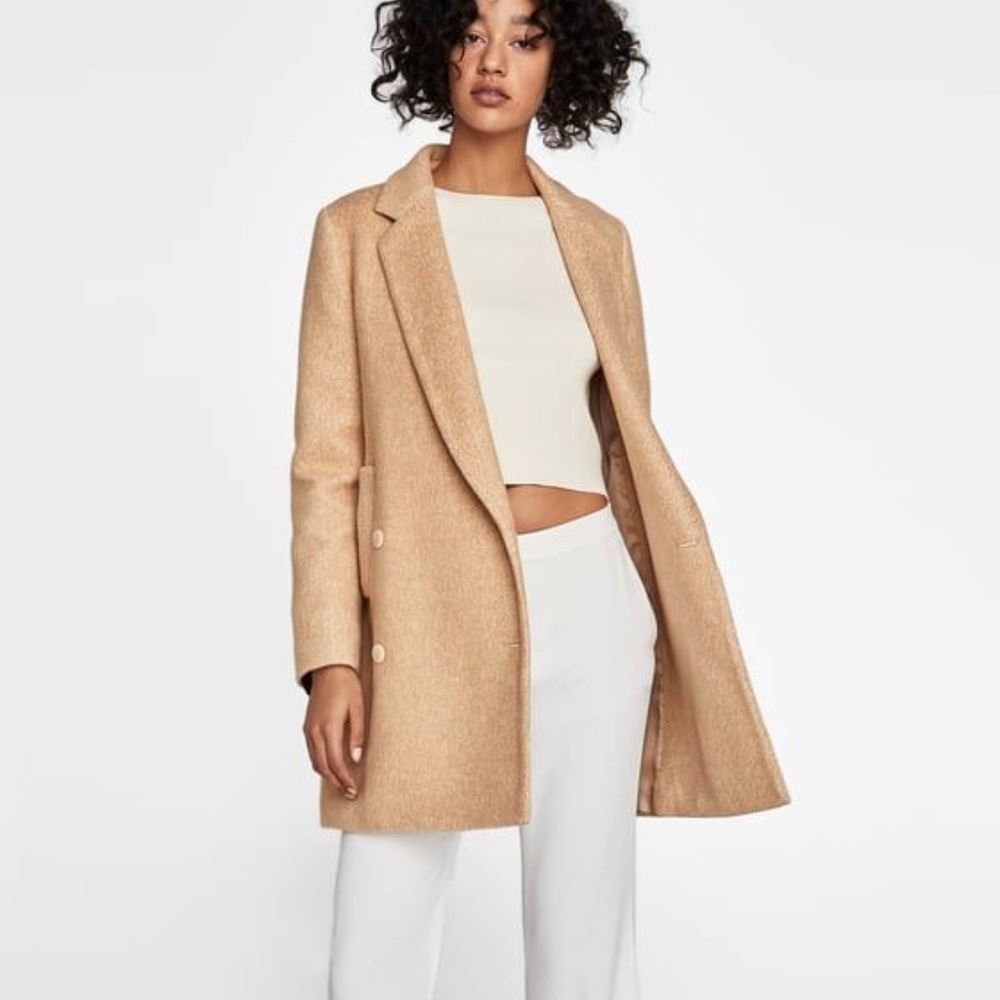 Zara Basic Soft Feel Double Breast Coat
